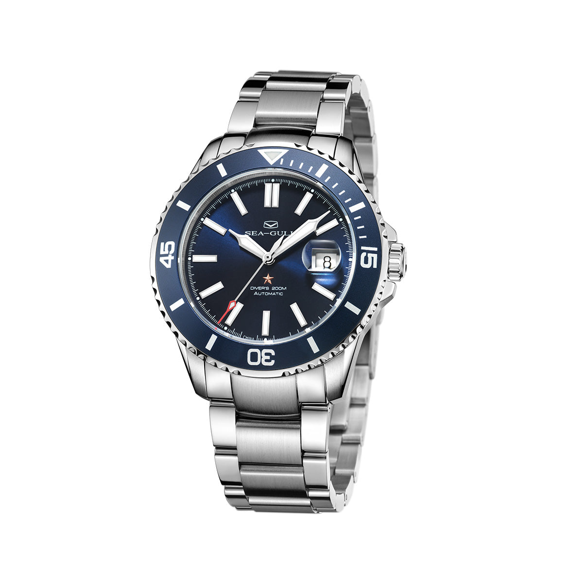 Ocean Series 200m Waterproof Magnified Date Window Dive Watch 44mm