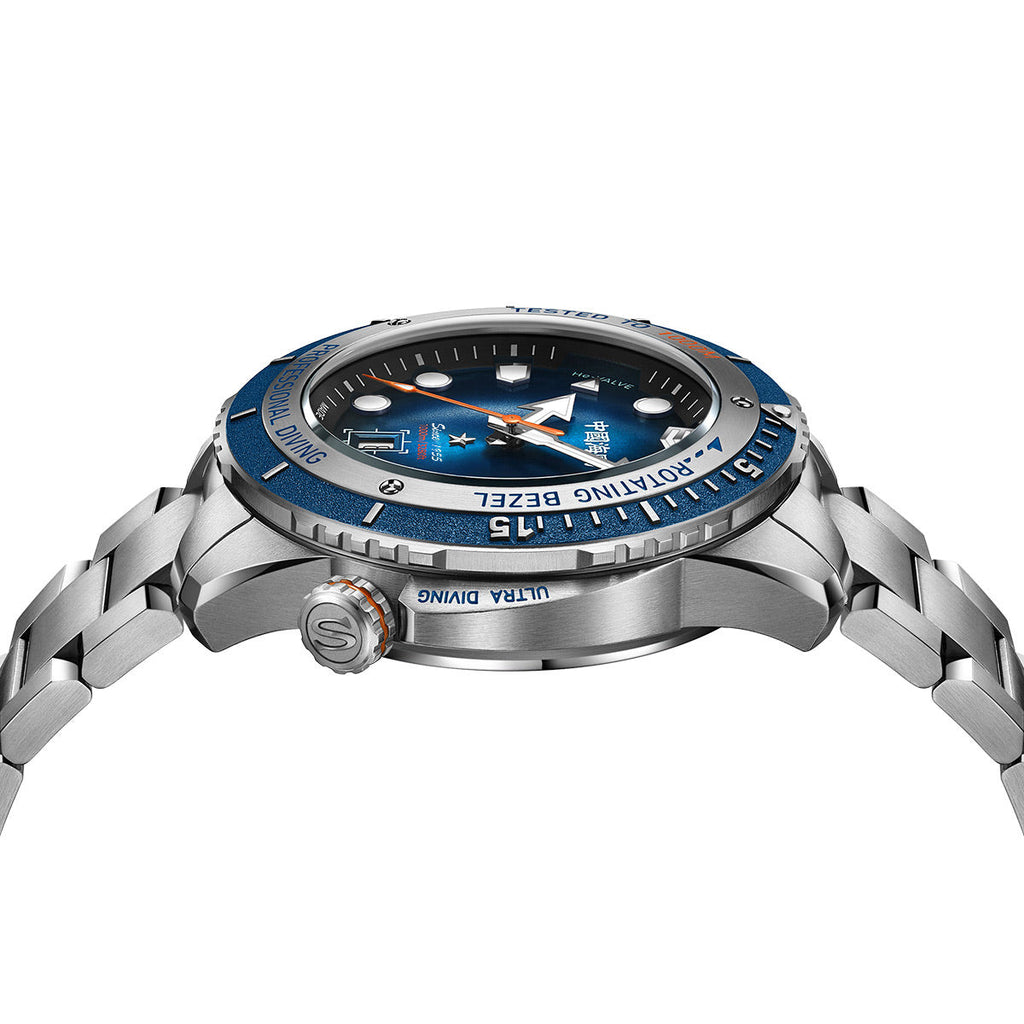 Ocean Series Ultra 1000m Waterproof Helium Valve Design Integrated Rotating Bezel Diving Watch 45mm