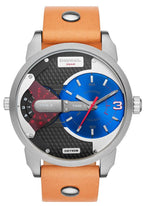 Diesel DZ7308 Mini Daddy Chronograph Men's Watch – Blue & Black Dial & Brown Leather Strap