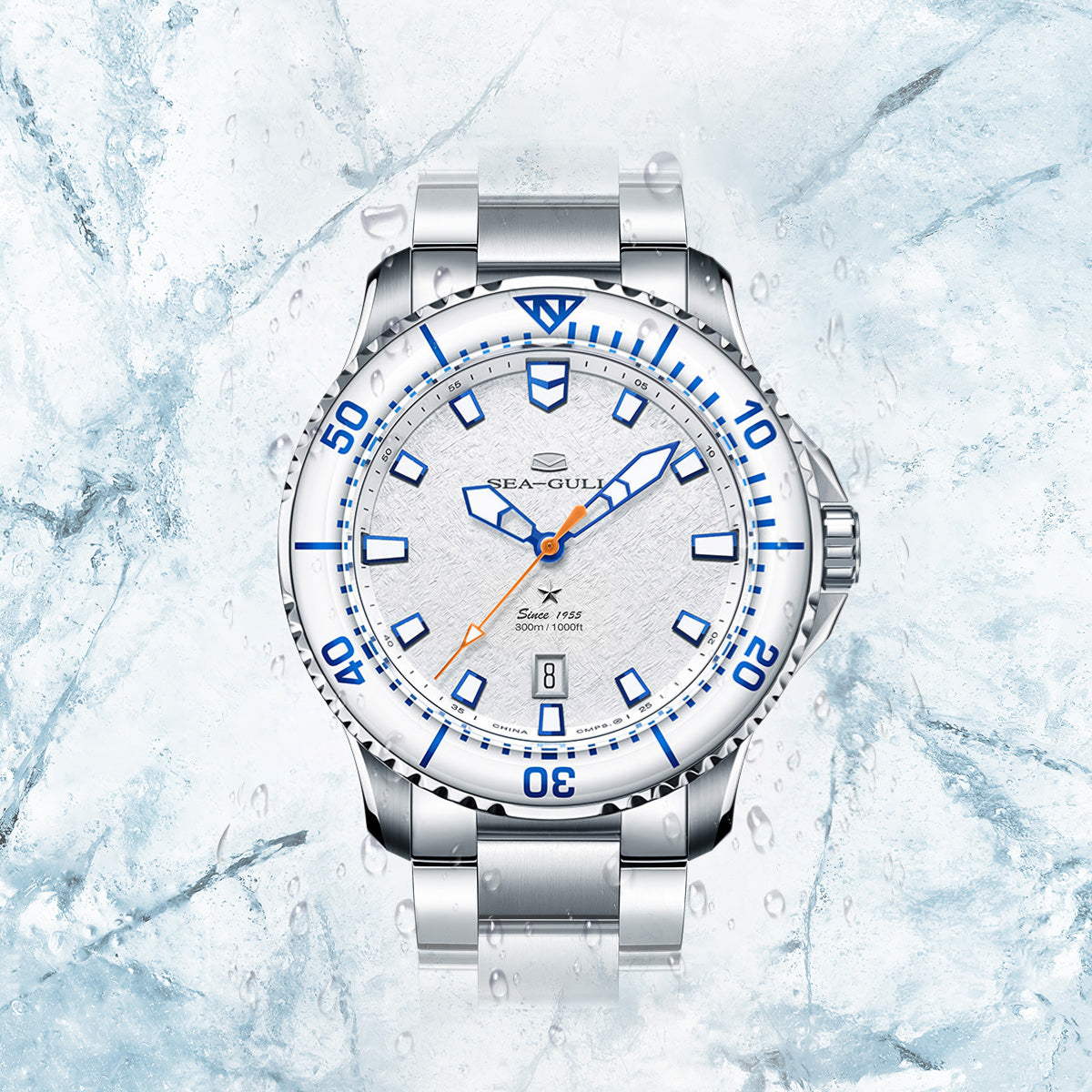 Ocean Series Pro 300m Waterproof Ice Wing Snow Region Diving Watch 43.5mm