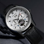 Multifunctional Full Calendar Date Day Display Open Heart Dress Watch 43mm