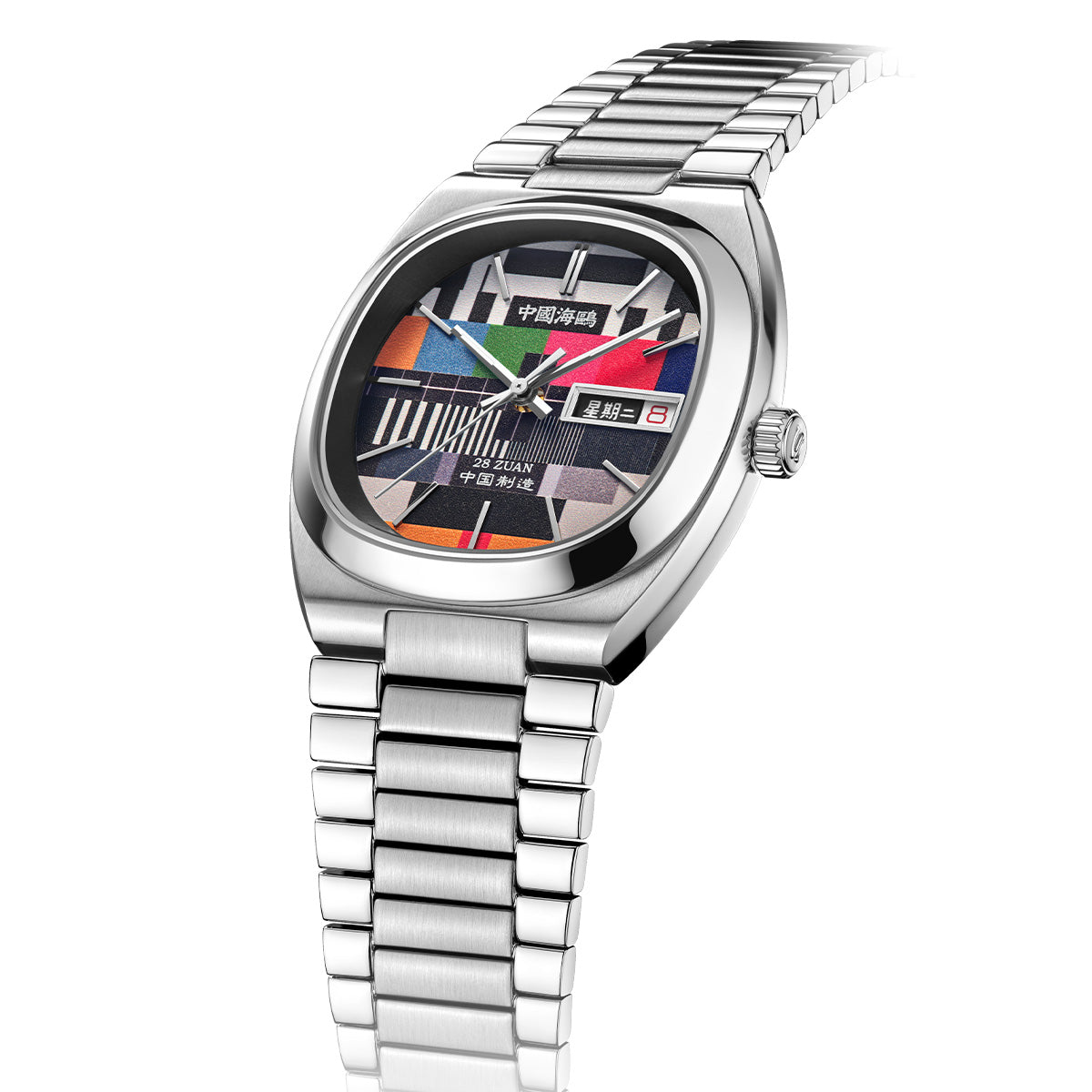 TV Dial Day-date Calendar Tonneau Vintage Watch 36mm