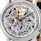 Column-wheel Chronograph Skeleton Open-worked Dial Watch 41mm