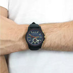 Armani Exchange Outerbanks AX1335 Men's Chronograph Watch – Blue Dial with Blue Silicone Strap